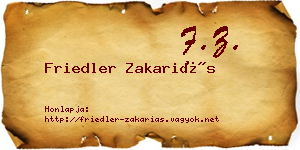 Friedler Zakariás névjegykártya
